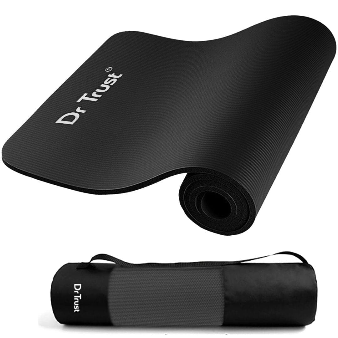 Dr Trust USA Extra Thick NBR Yoga Mat for Exercise, Fitness & Home Workouts – Non-Slip, Durable & Comfortable for Yoga, Pilates, Gym & Floor Exercises