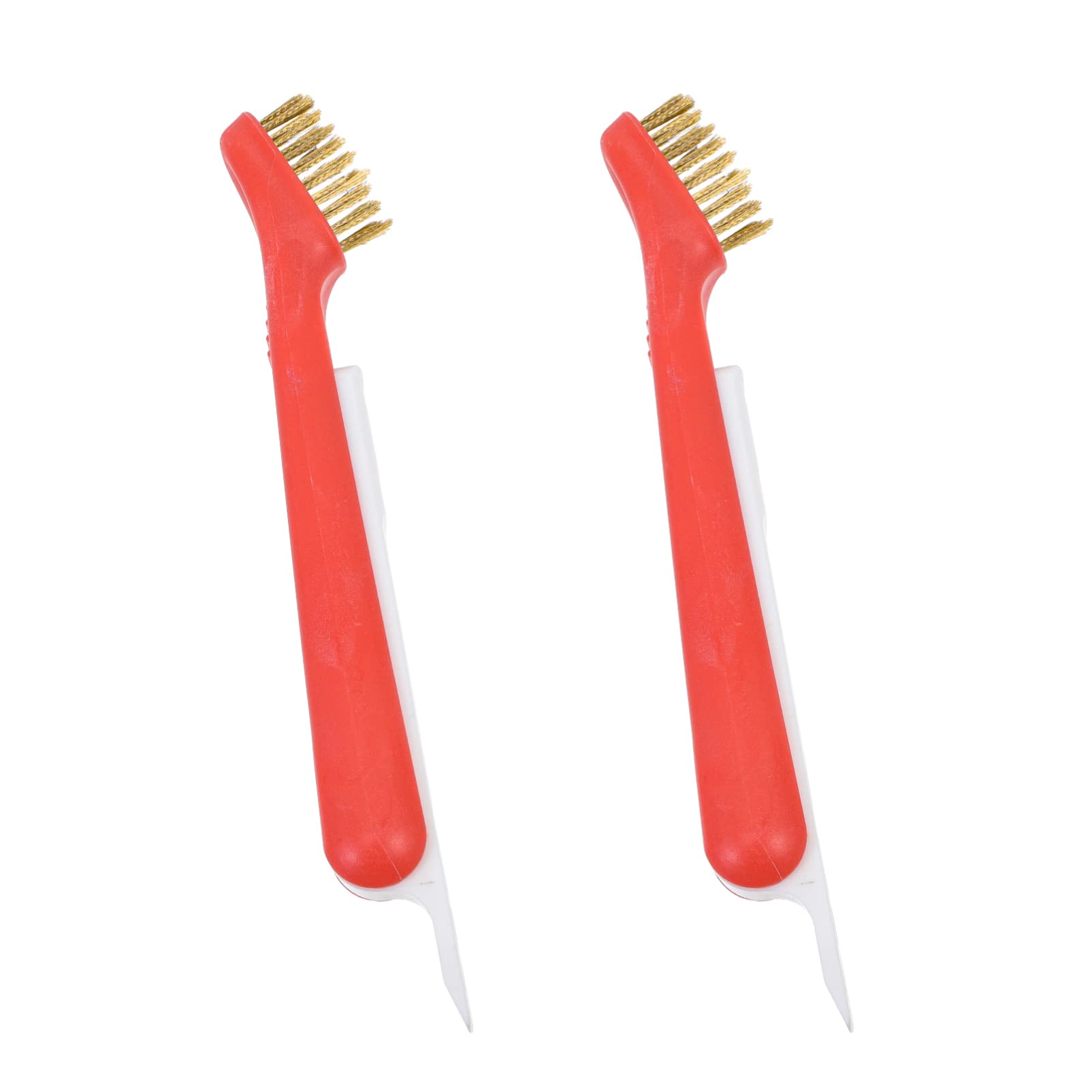 Hemoton 2-Pack Kitchen Ventilator Cleaning Brush Set - Cooktop Scrubber & Range Hood Cleaner with Ergonomic Handle - Perfect for Stove, Oven, Grill and Kitchen Appliance Cleaning (Orange)