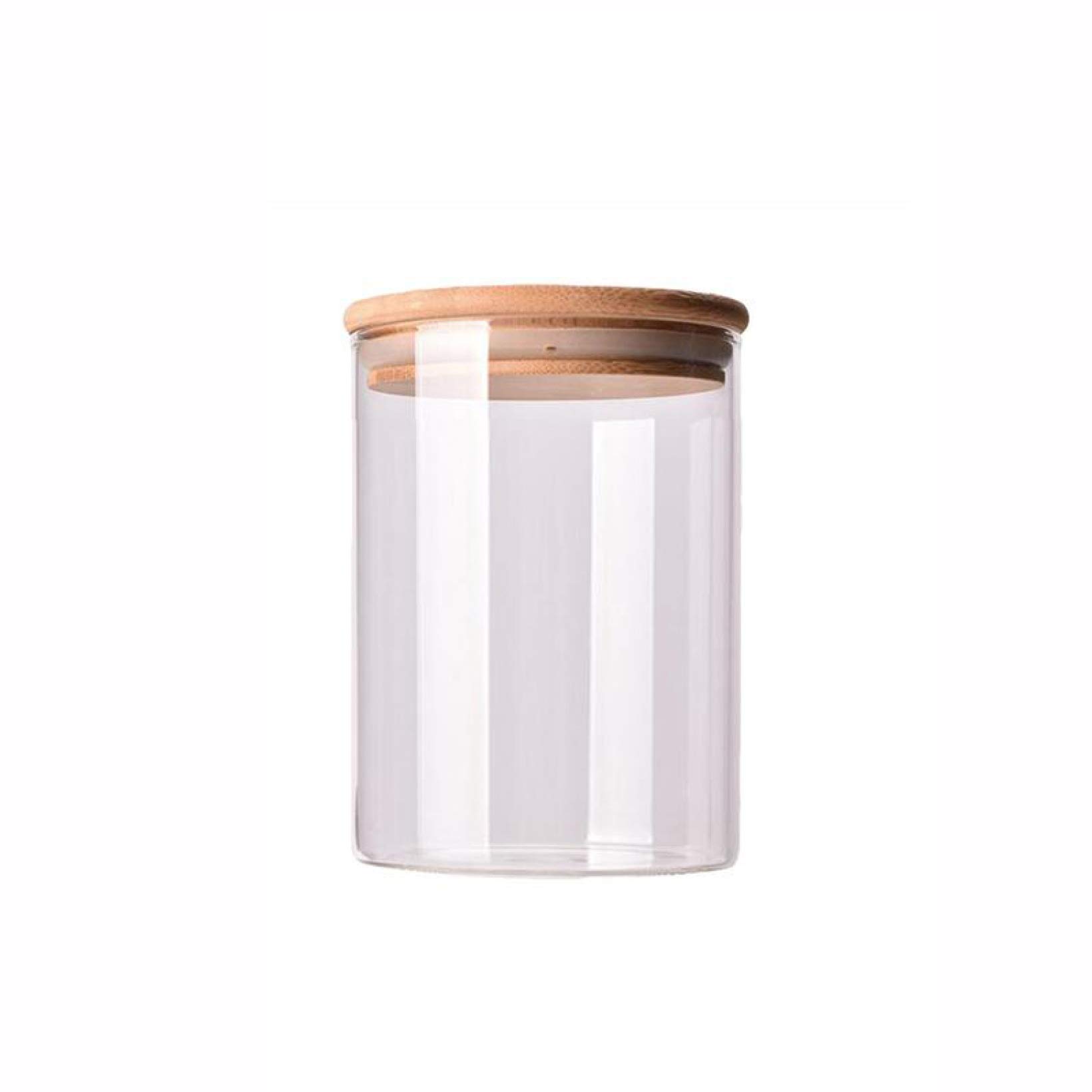 10-Piece Glass Sealed Canister Set with Bamboo Lid - Airtight Food Storage Containers for Tea, Coffee, Grains, Candy & Dry Goods | Perfect for Kitchen Pantry Organization & Home Decor (Transparent)