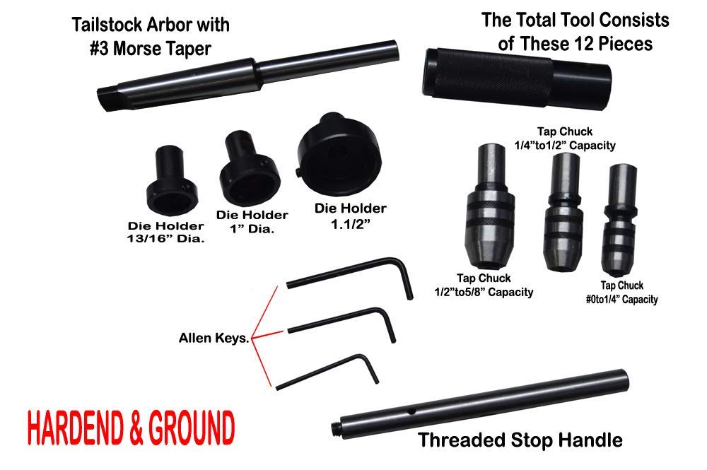 MT3 Shank Lathe Tailstock Sliding Tap Die Holder for Tapping, Threading, Reaming & Drilling - Precision Machining Tool for Metalworking & Woodworking Projects