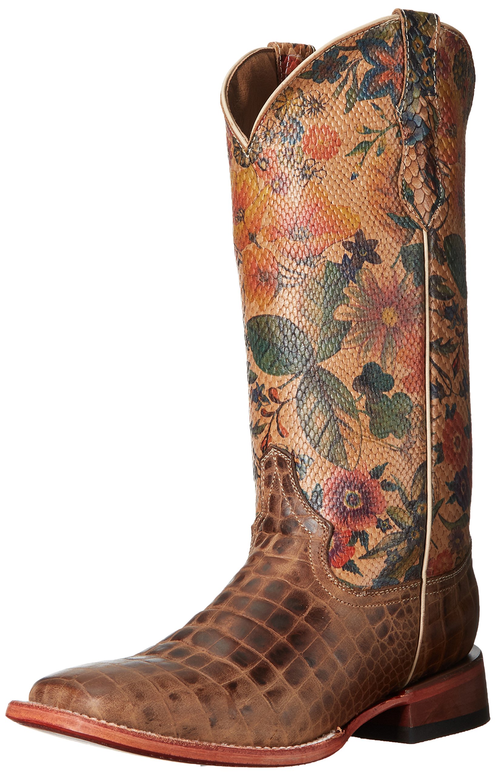 Ferrini Women's Western Boots - Printed Belly Caiman Leather Cowgirl Boots for Country Dancing, Rodeo & Casual Wear