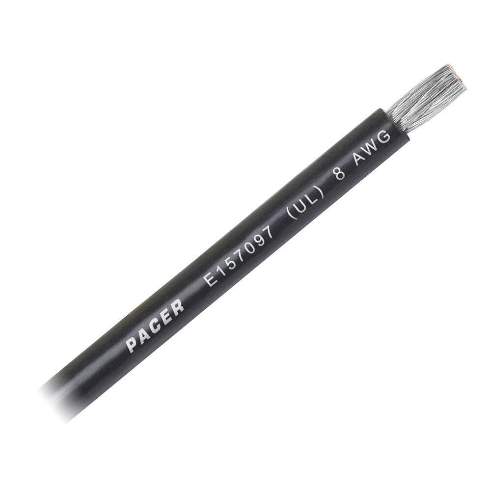 Premium Pacer Black 1/0 AWG Battery Cable - 50 Feet Heavy Duty Copper Wire for Car Audio, Solar Power & Marine Applications