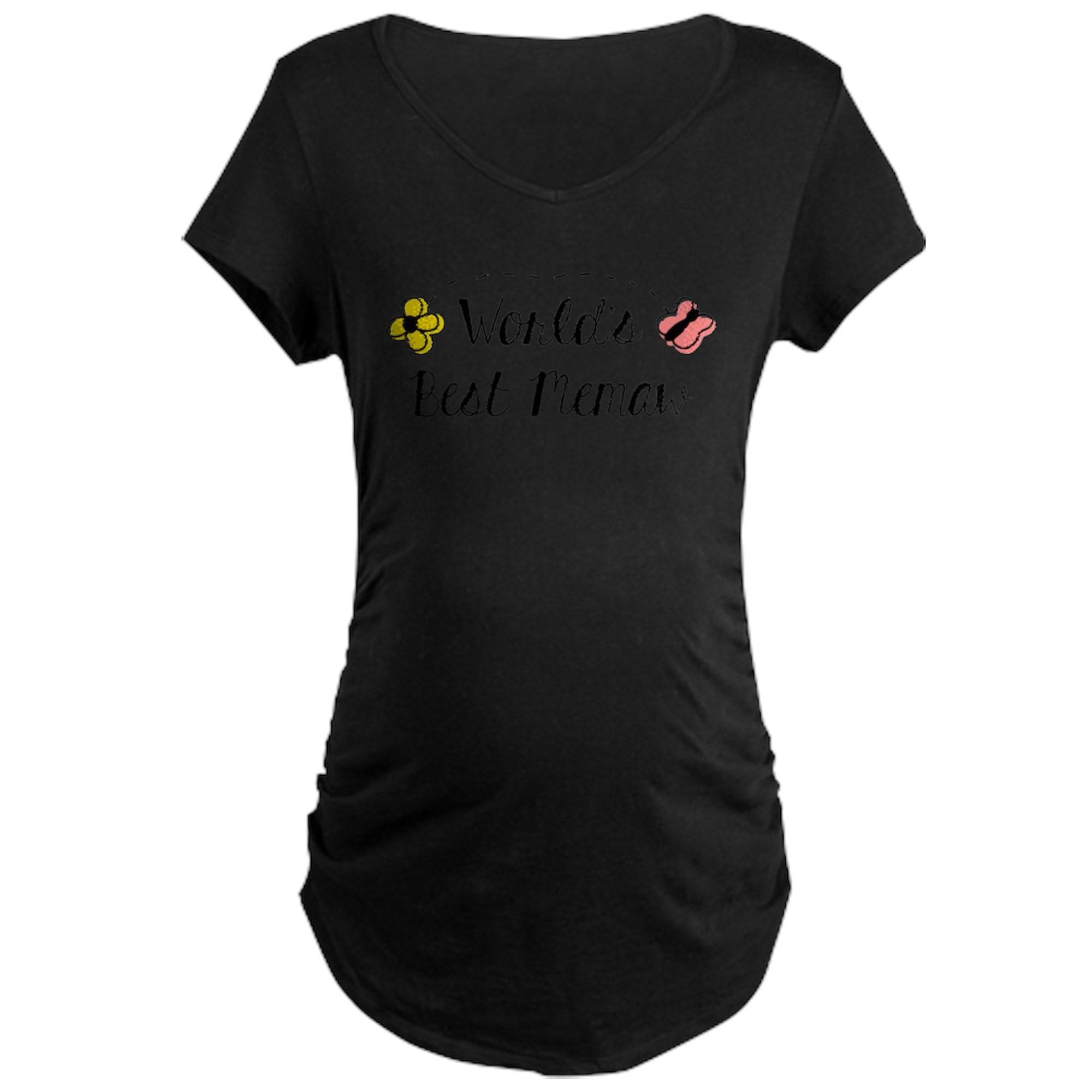 World's Best Memaw Maternity T-Shirt for Women - Soft Dark Ruched Side Tee for Pregnancy Comfort | Perfect for Baby Showers, Maternity Photos & Everyday Wear