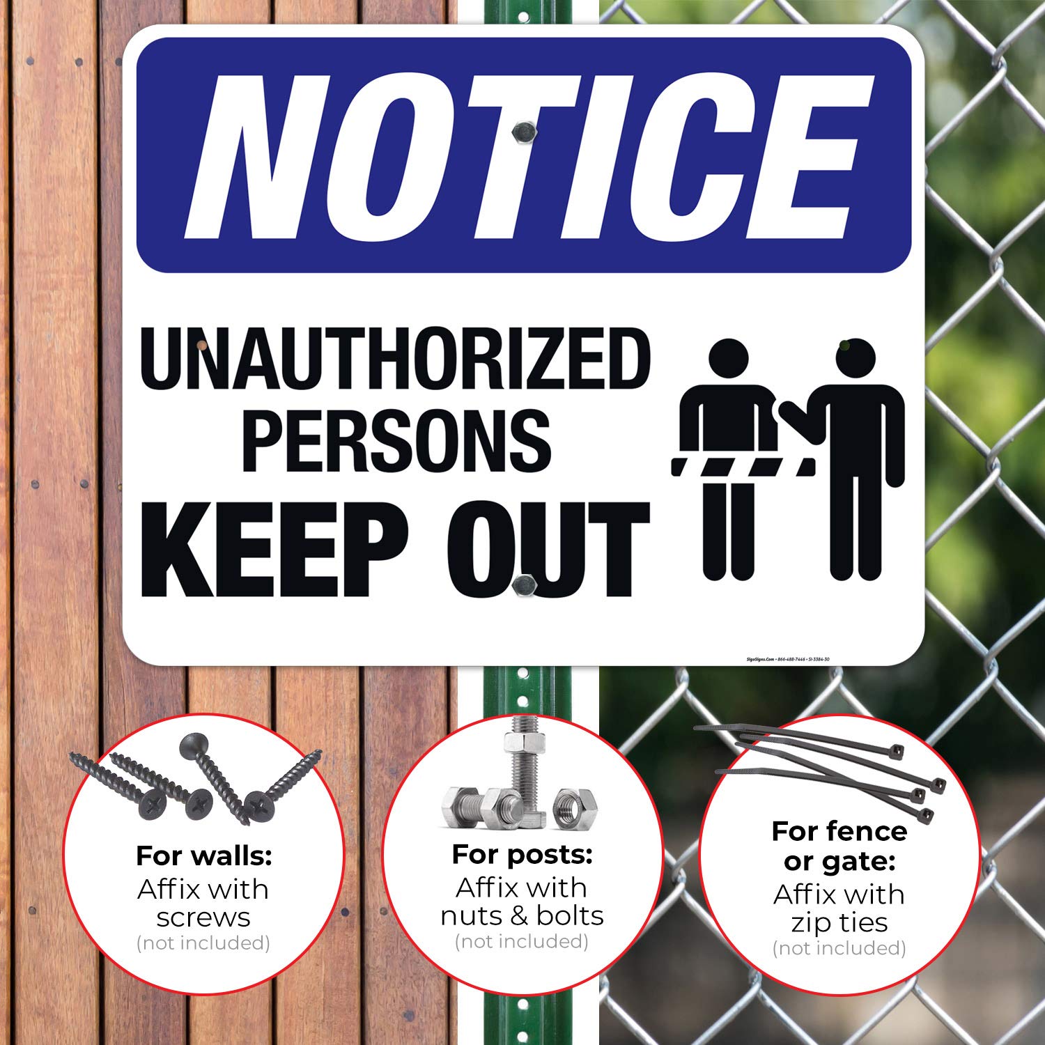 Unauthorized Persons Keep Out Sign - OSHA Compliant 24x30 Inches Rust-Free Aluminum Sign - Fade Resistant for Indoor & Outdoor Use - Made in USA - Perfect for Construction Sites, Warehouses & Restricted Areas