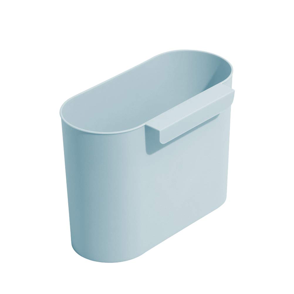 YARNOW Hanging Trash Can - 1pc Small Waste Bin for Home, Office, Kitchen & Bathroom - Space Saving Desk Side Garbage Container (Blue) - Perfect for Recycling, Bedroom, Dorm & Small Spaces