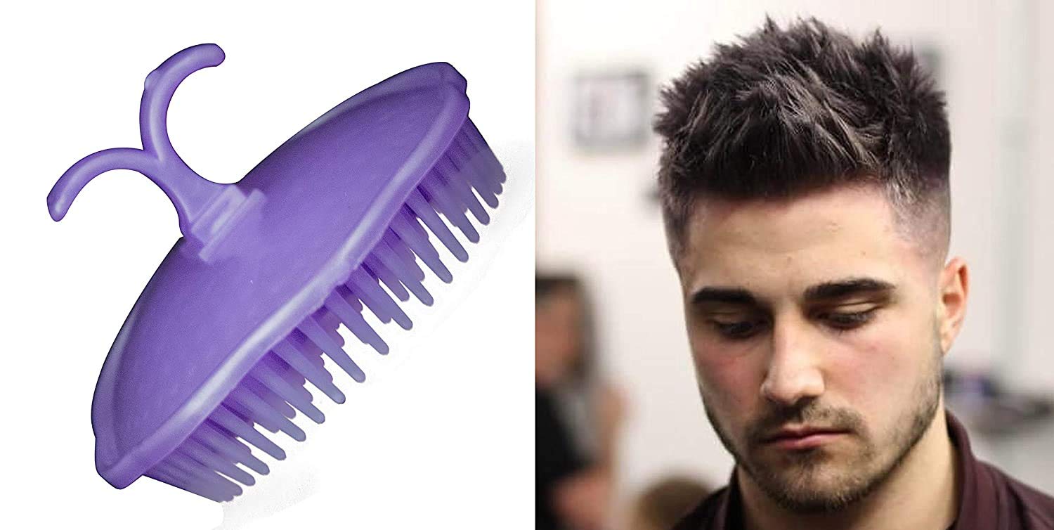 Ekan Soft Silicone Scalp Massage Brush with Wooden Handle - Gentle Hair Shampoo Brush for Cleansing & Stimulating Scalp (20g, Pack of 1) - Perfect for Shower, Bath & Relaxing Head Massage at Home