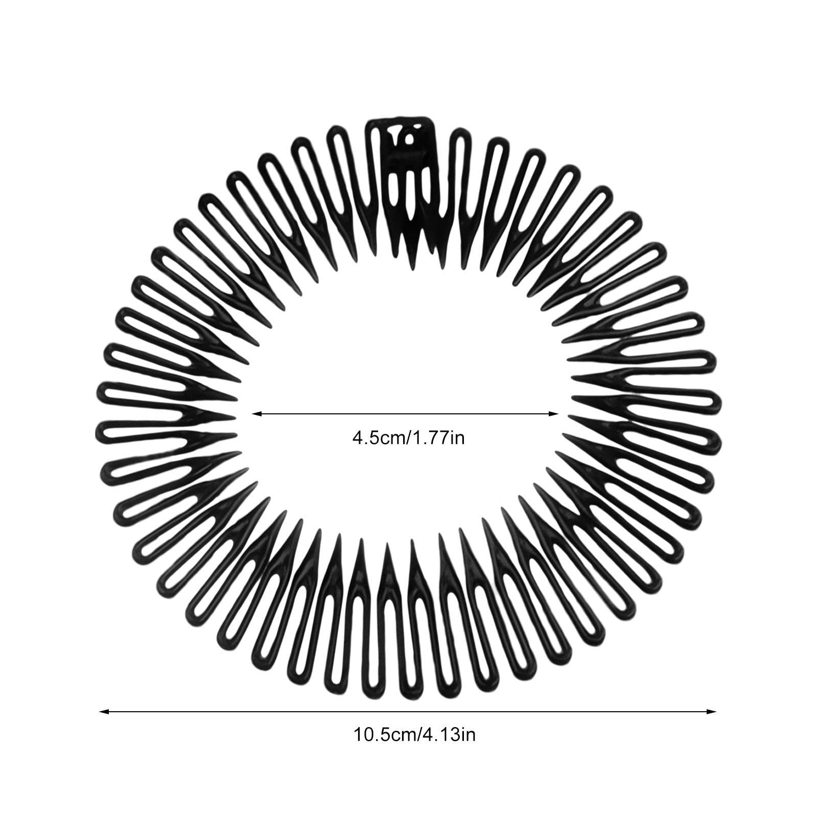 Full Circle Hair Comb Headband for Women - Flexible Non-Slip Elastic Headband with Circular Teeth - Perfect for Styling, Workouts, and Everyday Wear