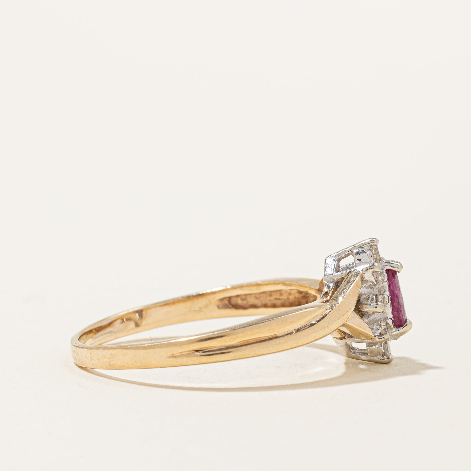 Exquisite Ruby & Diamond Halo Ring - 0.13ct Natural Ruby & 0.12ctw Diamond Accents - Size 9.5 - Perfect for Engagement, Anniversary & Special Occasion Gifts