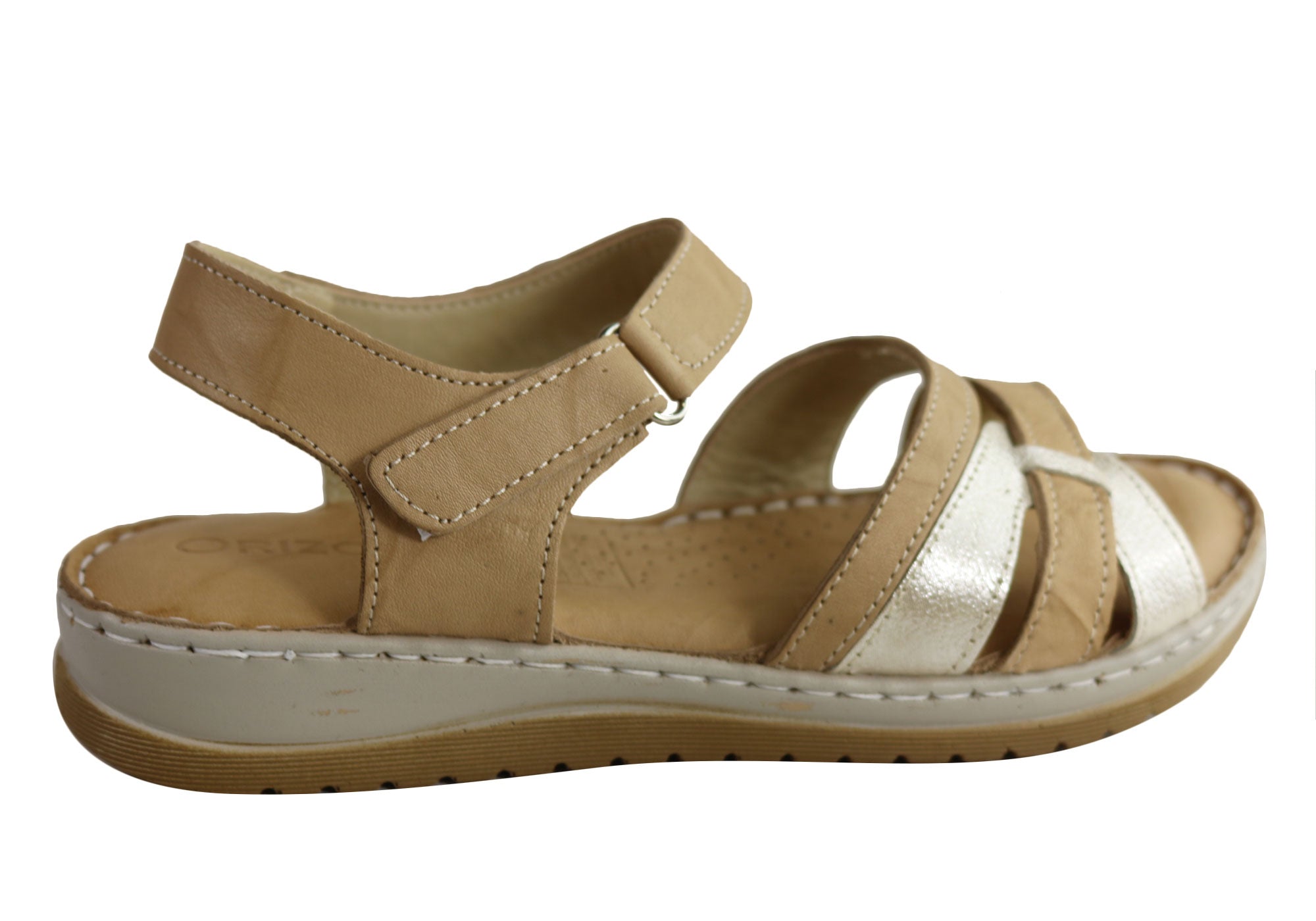 Orizonte Strive Women's European Leather Comfortable Cushioned Sandals - Stylish & Supportive Summer Footwear for Walking, Travel & Casual Outings