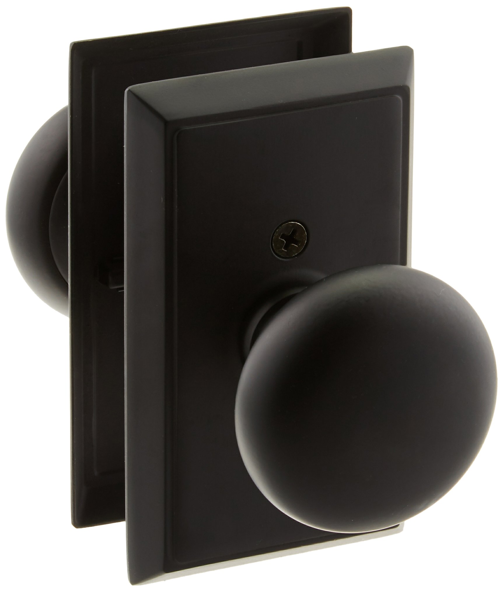 Providence Door Set with Round Brass Knobs - Flat Black Passage Door Hardware for Interior Doors | Perfect for Homes, Offices & Commercial Spaces