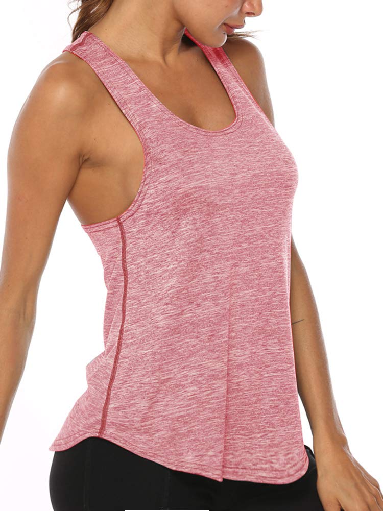 YAKER Women's Athletic Yoga Tops - Breathable Racerback Running Tank Top for Gym, Workout & Exercise | Perfect for Yoga, Pilates & Fitness Training