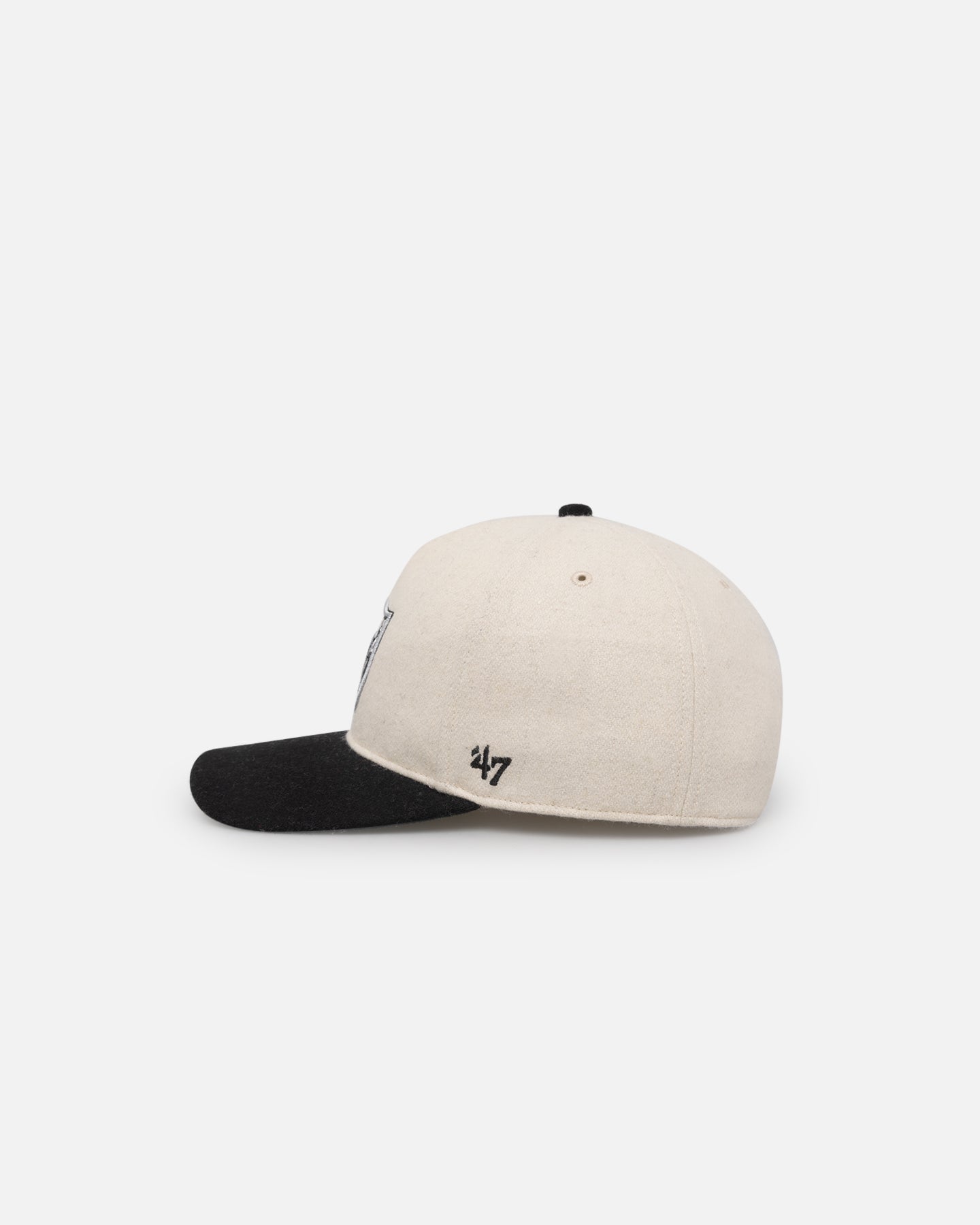 47 Brand Las Vegas Raiders Legacy Wooly Sure Shot Snapback Hat - Natural/Black - Official NFL Licensed Adjustable Baseball Cap for Men & Women - Perfect for Game Day, Tailgating & Sports Fans