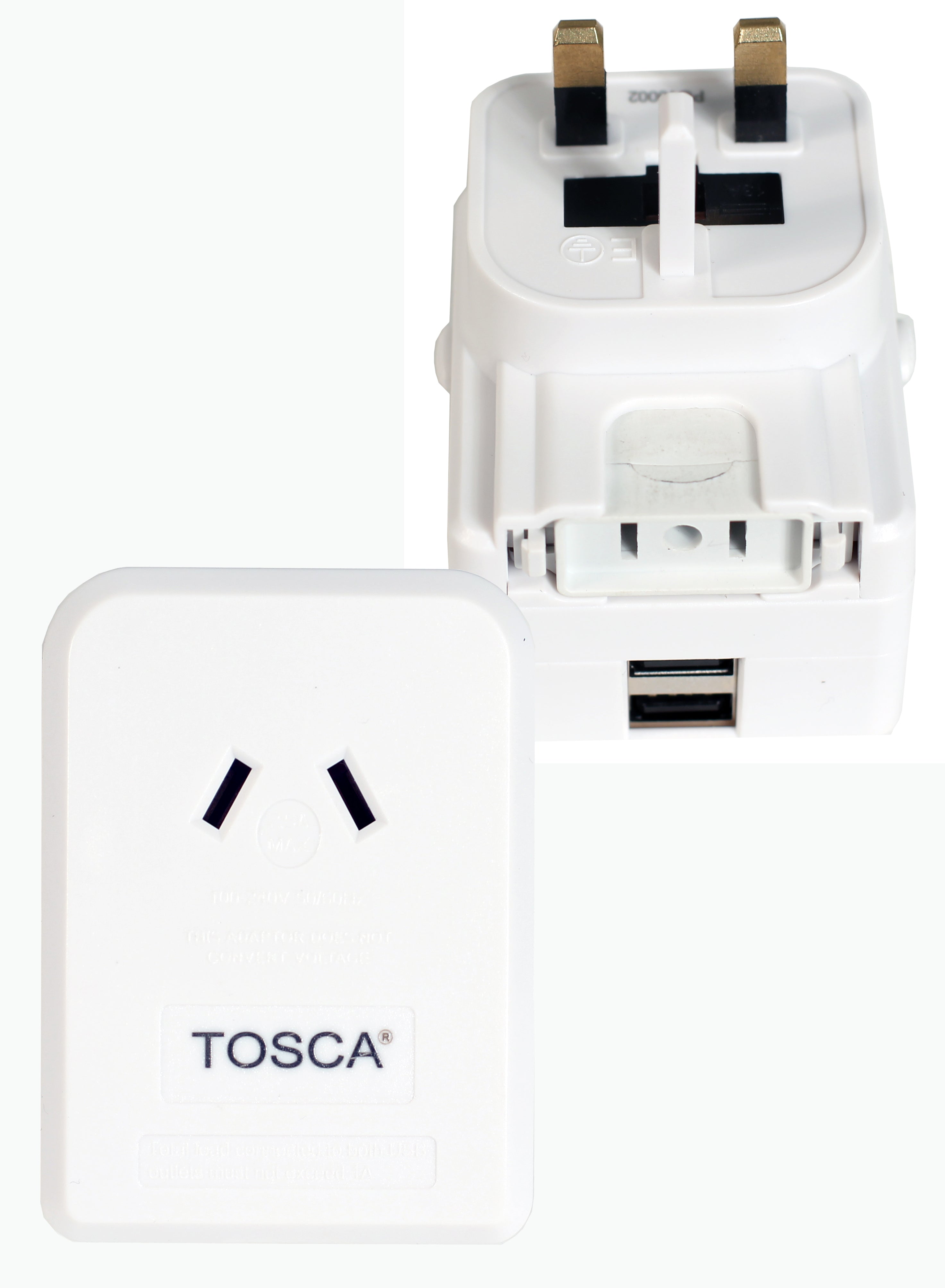 Tosca TCA046 Universal USB Adapter - White | Multi-Port Charger for Laptop, Phone & Tablet | Perfect for Home, Office & Travel