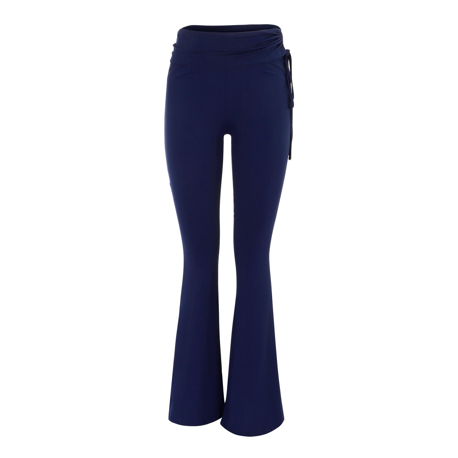 Women's Flare Leggings - Fold Over Yoga Pants, Y2K Low Rise Wide Leg Sweatpants, Buttery Soft Bell Bottom Pants for Yoga, Workouts & Casual Wear
