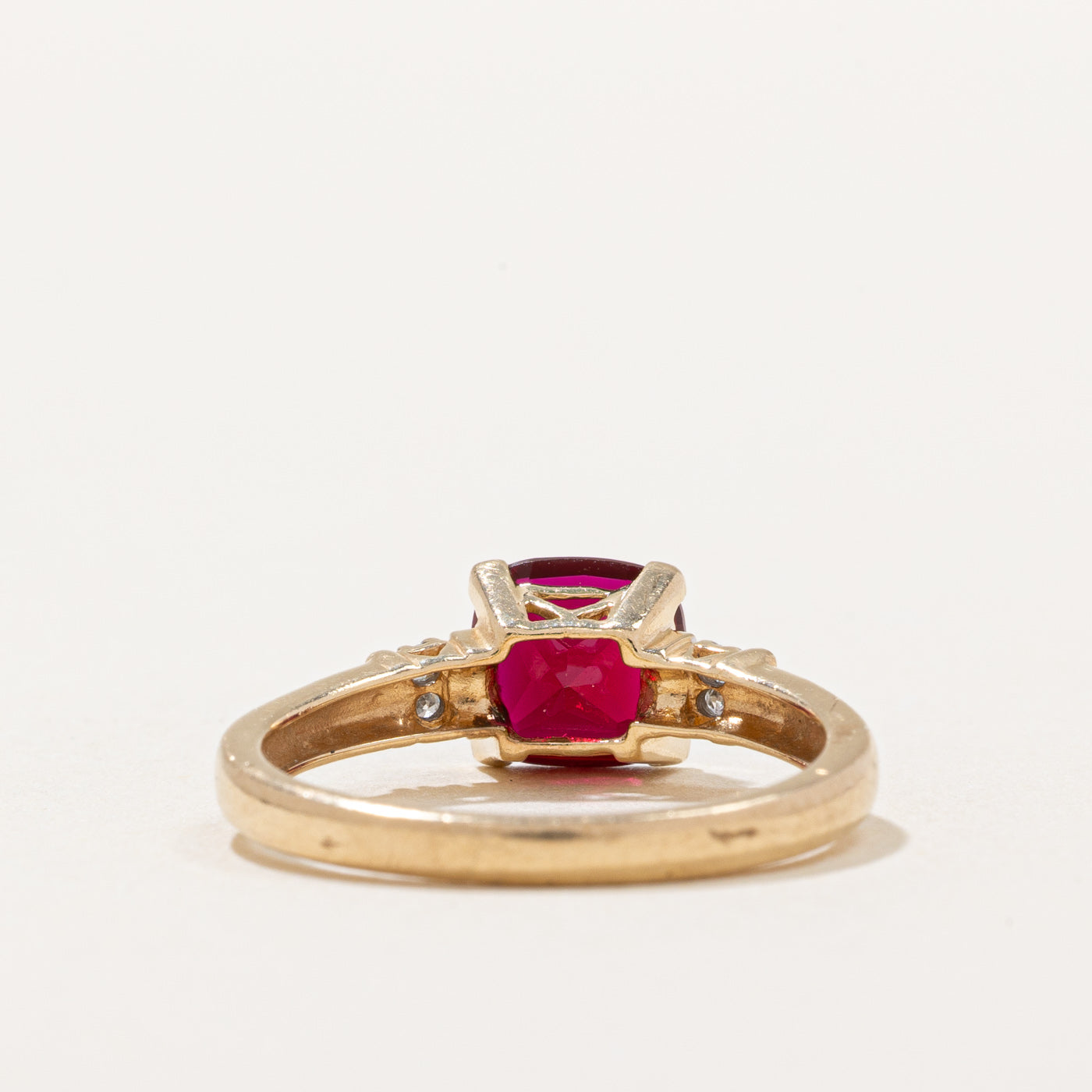 2.00ct Synthetic Ruby & 0.03ct Diamond Ring - Size 7.25 - Elegant Engagement & Wedding Jewelry for Women - Perfect Gift for Anniversary, Valentine's Day & Special Occasions