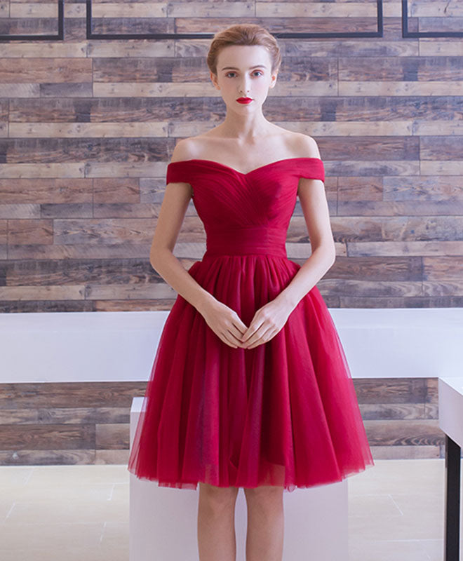 Elegant Burgundy Tulle Short Prom Dress for Homecoming - Perfect for School Dances, Parties & Special Occasions
