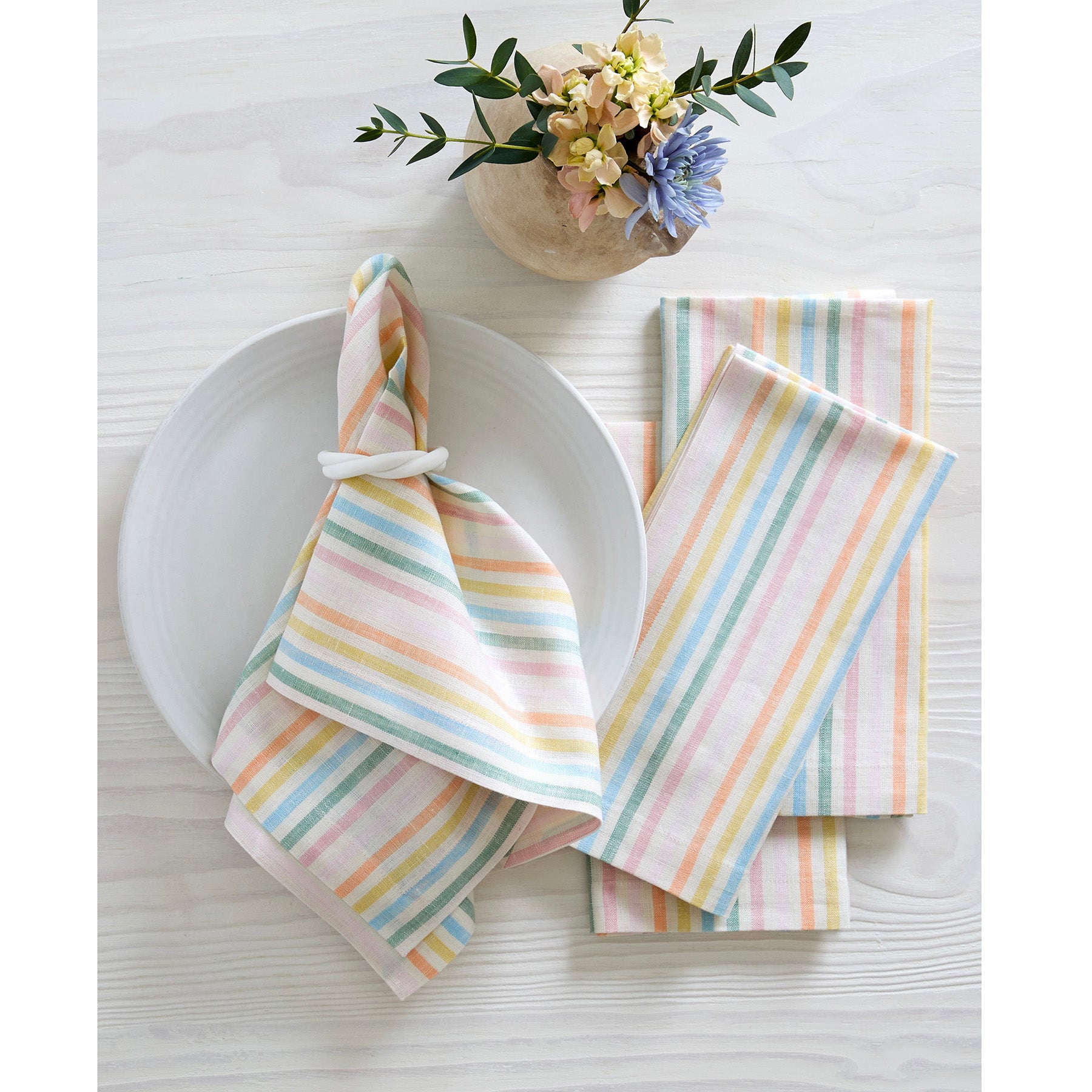 Premium Julia Napkins Set of 4 - 100% Cotton Decorative Dinner Napkins for Formal Dining, Parties & Special Occasions