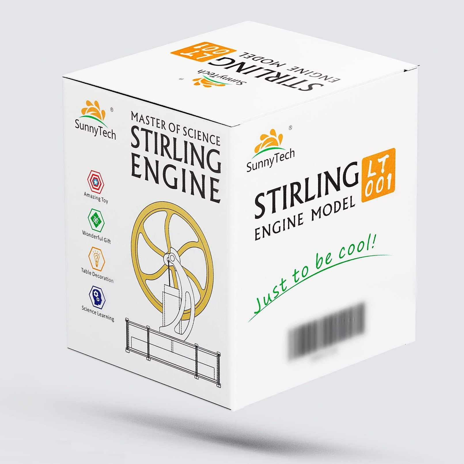 Sunnytech LT001 Low Temperature Stirling Engine Motor Kit - Educational Steam Heat Model for Mechanical Skills & DIY Science Projects - Perfect for Students, Hobbyists & STEM Learning