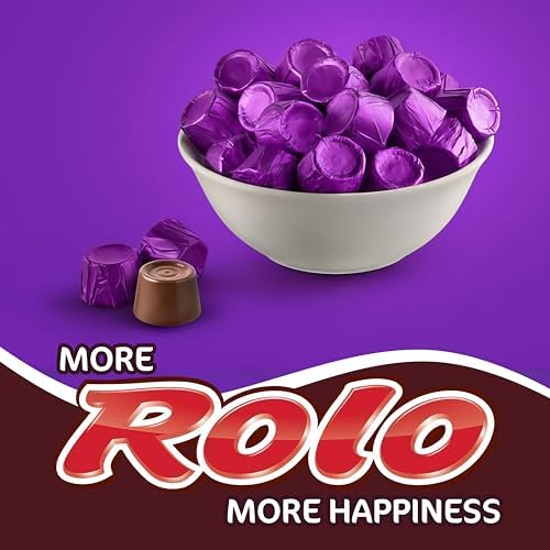 Rolo Dark Chocolate Candy with Caramel Filling - 1.5lb Bulk Pack (~110 Pieces) | Individually Wrapped Halloween Candy, Party Treats & Fall Snacks | Perfect for Trick-or-Treating, Office Treats & Holiday Gift Baskets