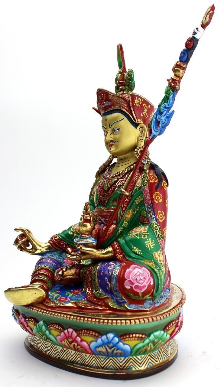 Hand Painted Unique 9 Inch Padmasambhava Statue - Tibetan Buddhist Meditation & Home Altar Decor for Spiritual Practice