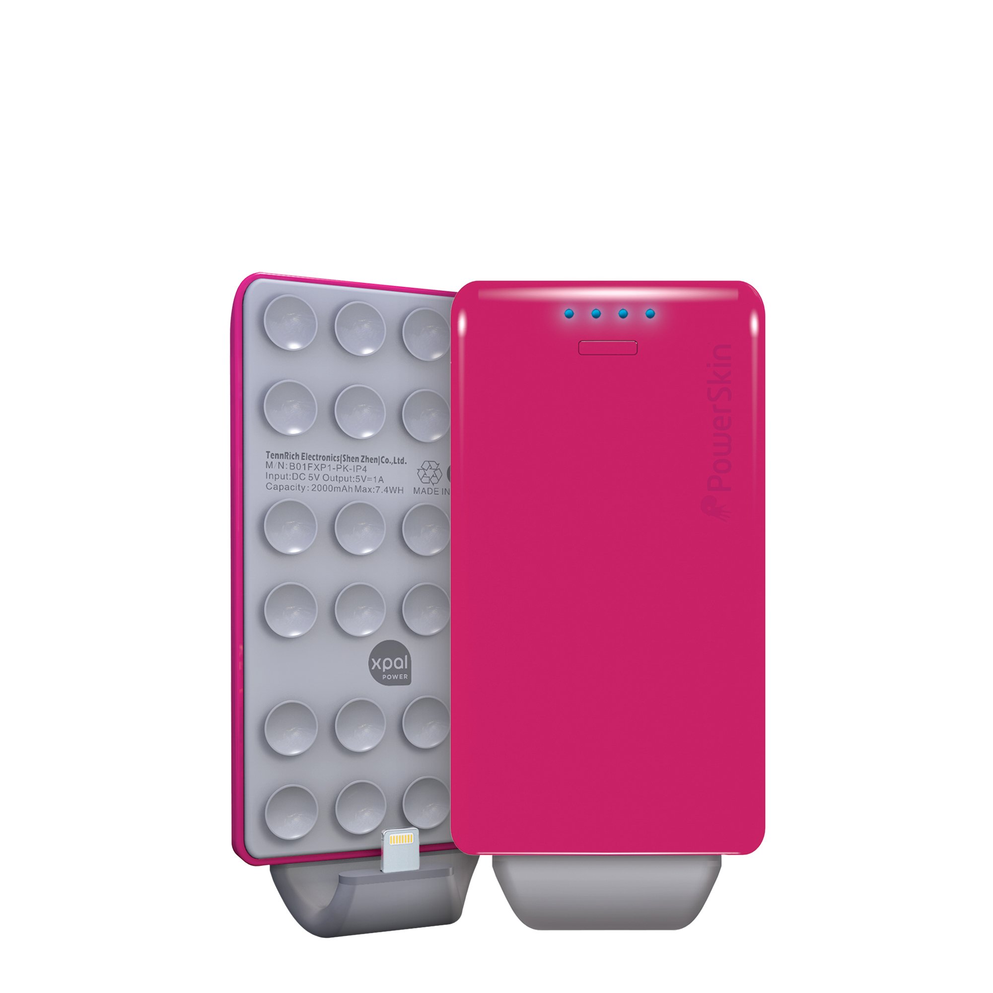 PowerSkin PoP'n Hybrid Battery Case & Charger for iPhone 5/5S/5C - 2200mAh Extended Battery Pack with Lightning Port - Pink (Retail Packaging) | Perfect for Travel, Outdoor Activities & Daily Charging On-The-Go