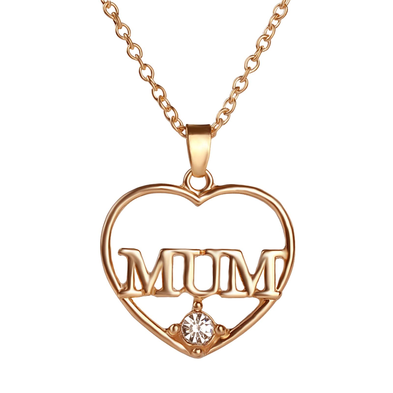 18k Gold Heart Shaped Openwork Necklace for Women - Diamond Accent Mother's Day Gift, Anniversary Present & Romantic Jewelry for Her