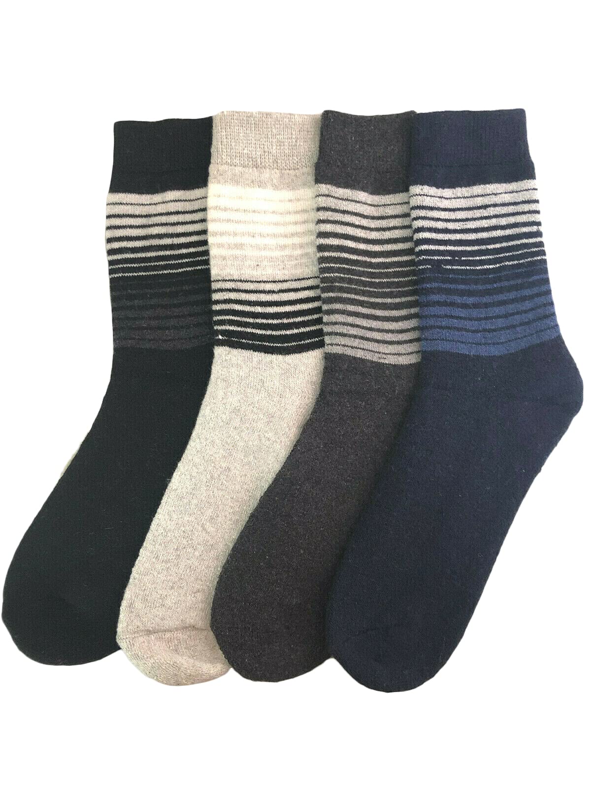 4 Pairs Men's Winter Warm Thermal Crew Socks - Thick Lambswool Ankle Socks for Hiking, Skiing & Cold Weather Comfort