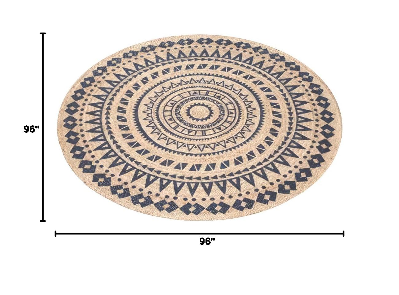 SAFAVIEH Handmade Boho Mandala Braided Jute Area Rug - 8' Round Royal Blue Natural Fiber Rug for Living Room, Bedroom & Boho Decor (NF802D)
