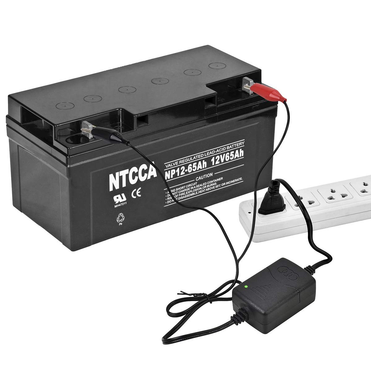 12V 1250mA Smart Trickle Battery Charger - Portable Car Battery Charger for 12V Lead-Acid Batteries - Ideal for Cars, Motorcycles, Boats & Seasonal Vehicles