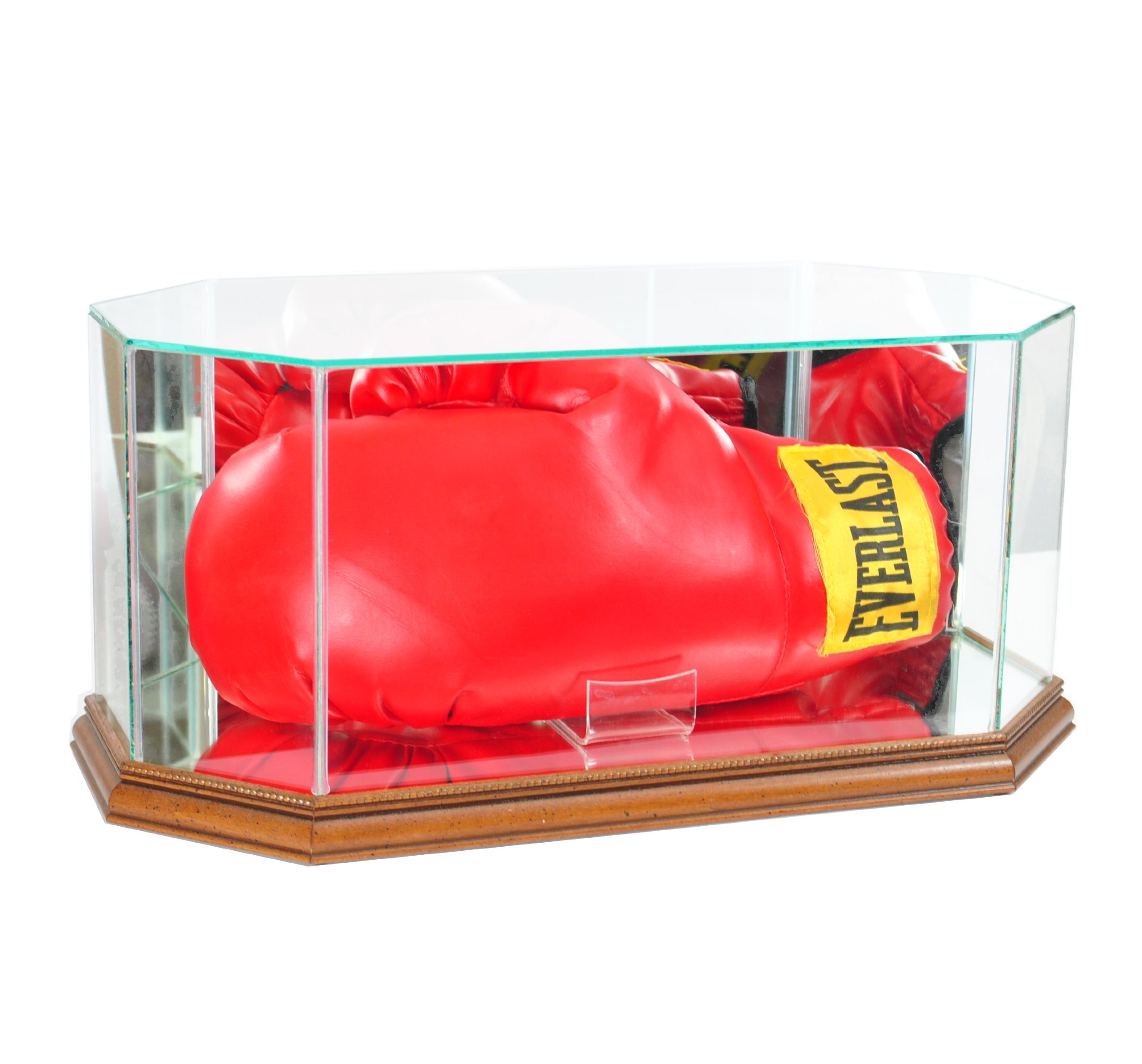 Octagon Full Size Boxing Glove Display Case - Premium Clear Glass Showcase for Collectibles & Memorabilia - Perfect for Home Gym, Man Cave Decor, or Sports Fan Gift