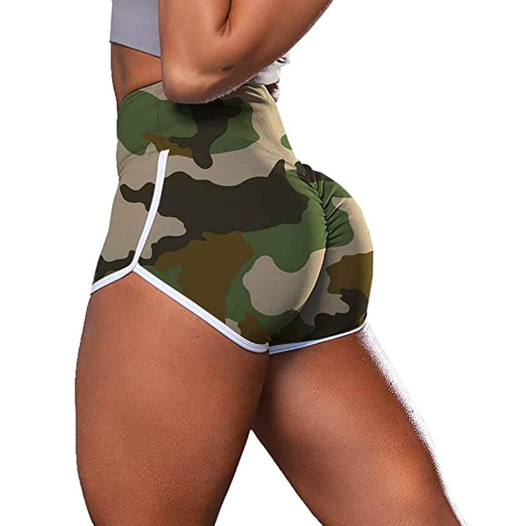 WOCACHI Women's High Waist Yoga Shorts - Velvet Butt Lift for Workout & Summer