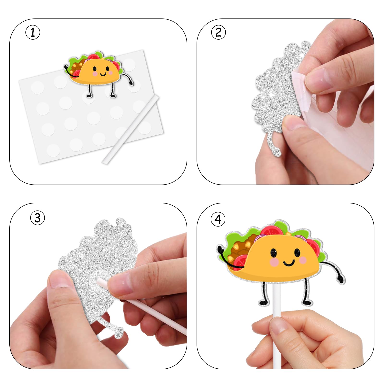 18pcs Gold Glitter Taco Cupcake Toppers - Mexican Fiesta Party Decorations for Baby Showers, Birthdays & Dessert Tables - Cute Yummy Food Theme Party Supplies (Perfect for Cinco de Mayo, Themed Parties & Sweet Treat Displays)