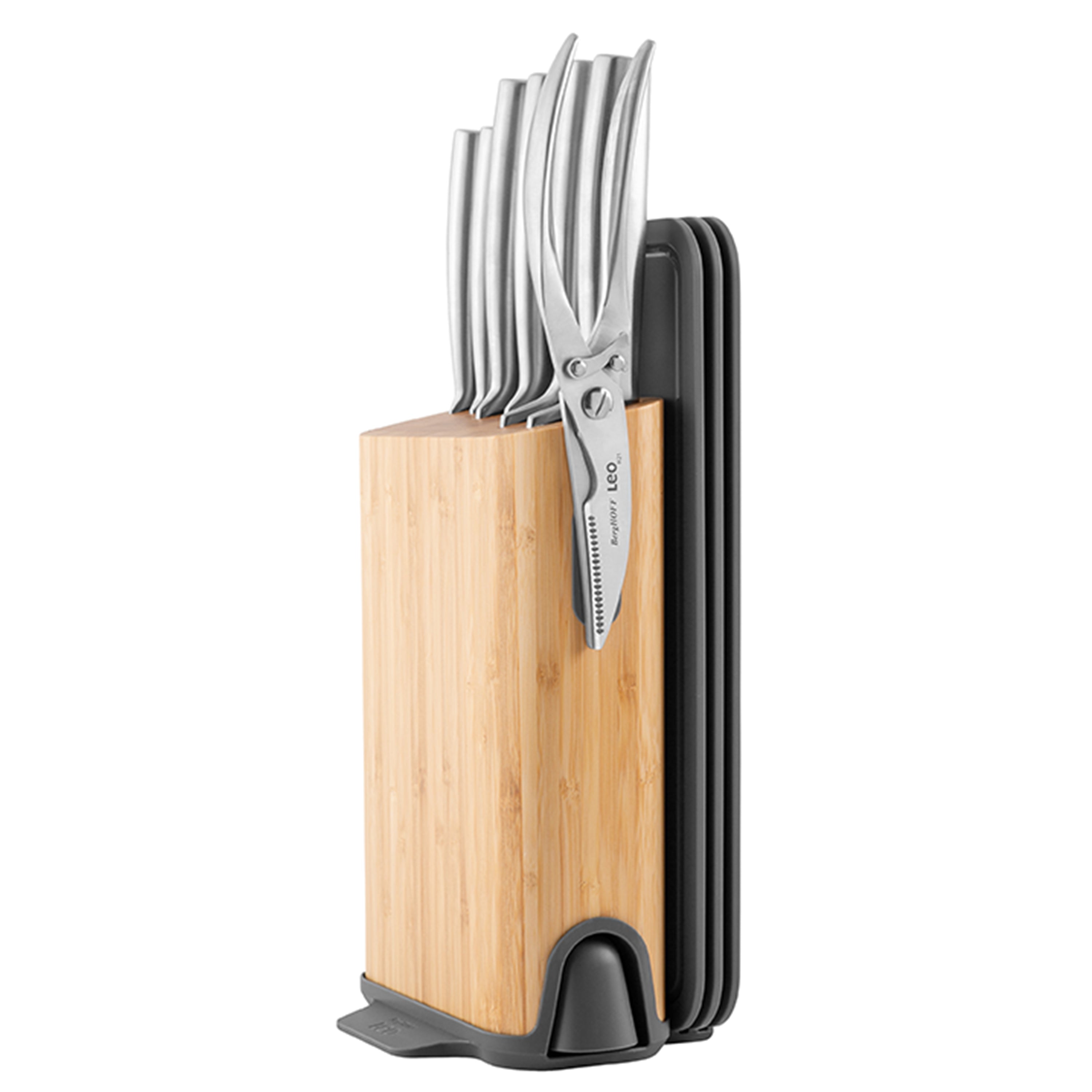 BergHOFF Leo Legacy 3-Piece Polypropylene Cutting Board Set (12.5 Inch, Gray) – Durable Kitchen Cutting Boards for Meat, Vegetables & Fruits – Perfect for Home Chefs & Food Prep