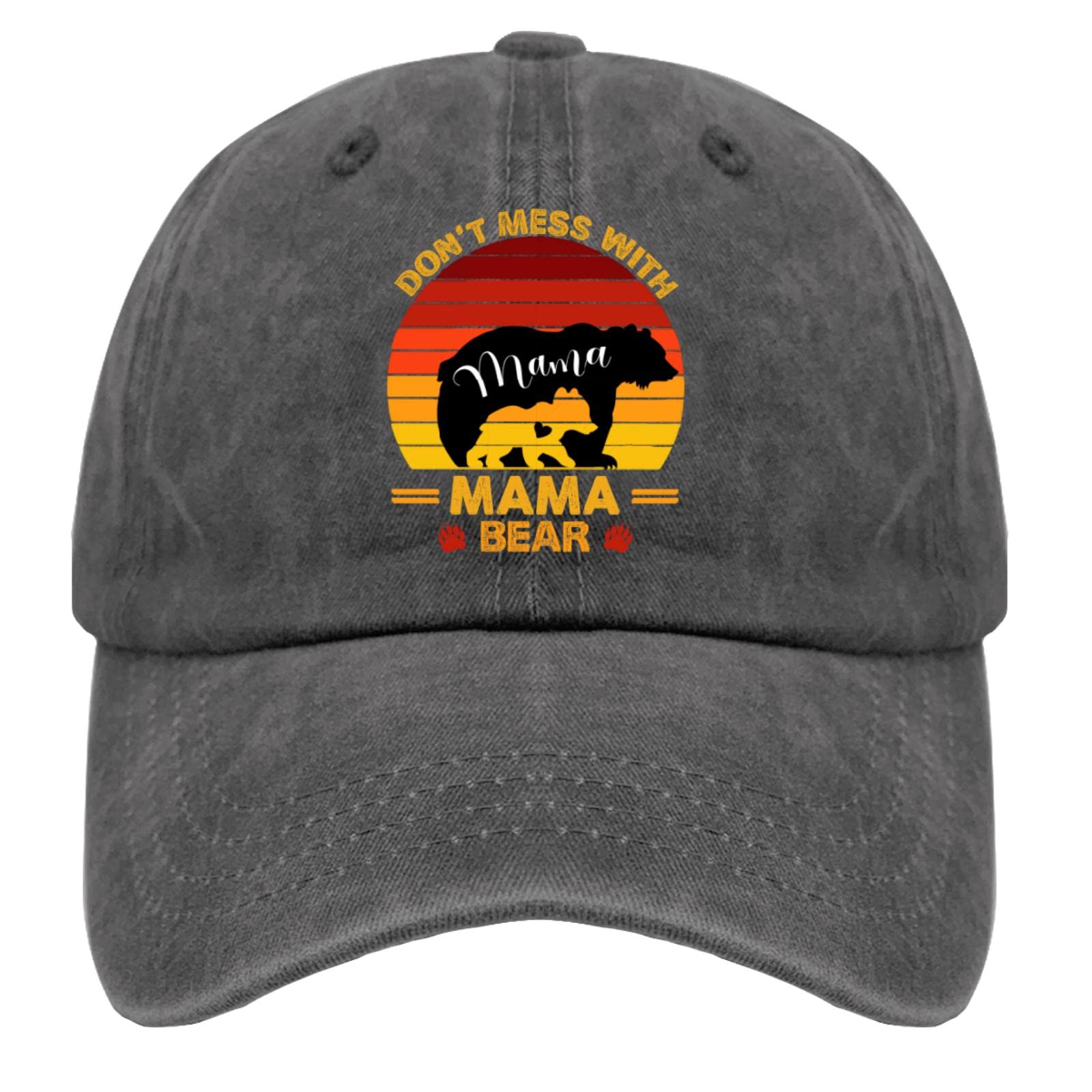 Vintage 90s Cowboy Baseball Cap - Don't Mess with Mama Bear Dad Hat for Women & Men - Cotton Adjustable Tennis Hat for Outdoor Sports, Concerts & Casual Wear