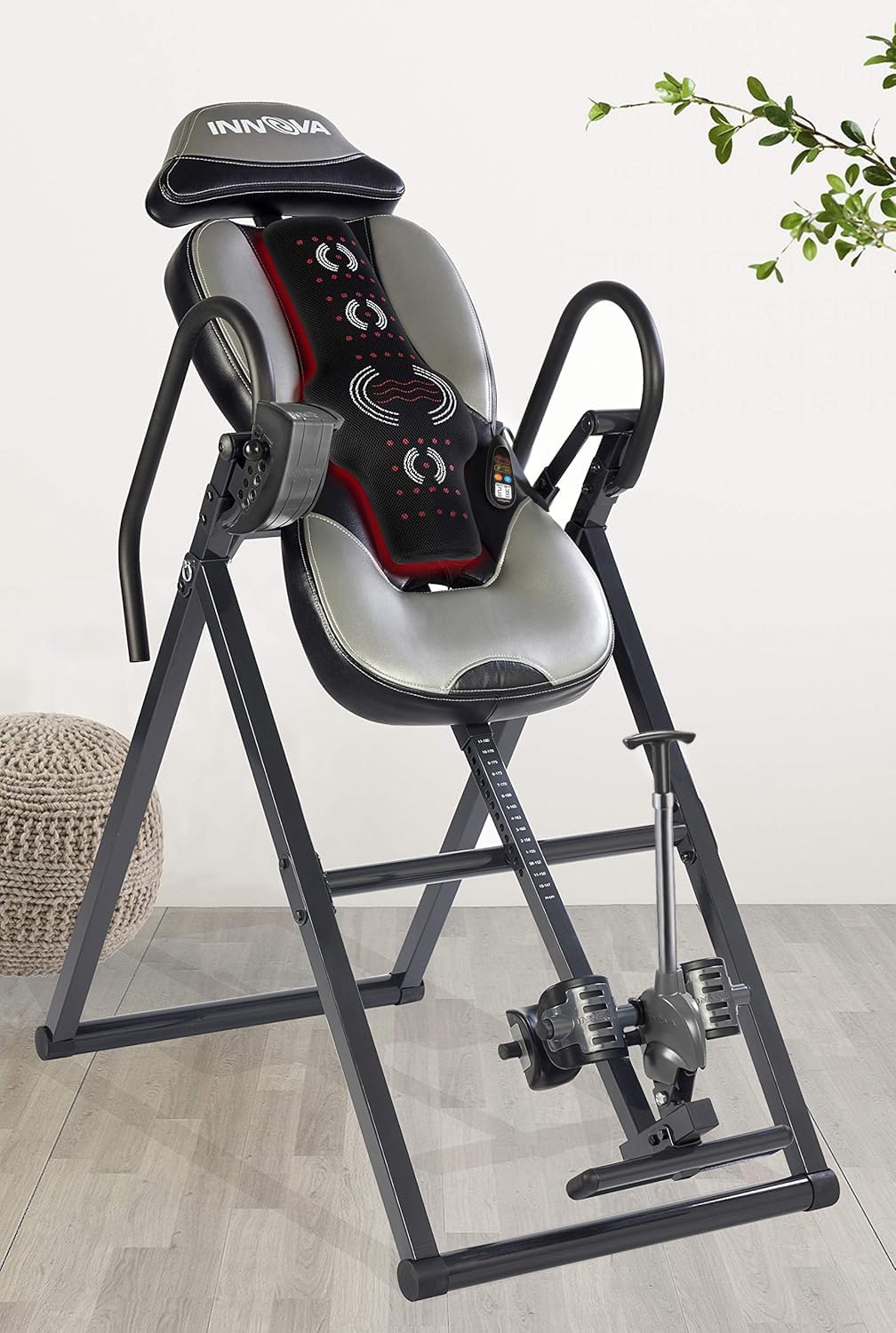 Innova Advanced Heat and Massage Inversion Table for Back Pain Relief - Therapeutic Home Fitness Equipment for Spinal Decompression and Muscle Relaxation - Perfect for Home Gym, Physical Therapy, and Stress Relief