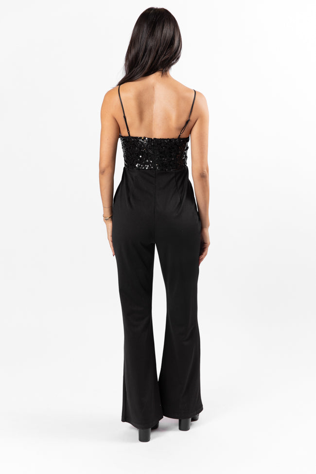 Even The Score Black Sequin Top Jumpsuit for Women - Sexy Party Outfit, Clubwear & Evening Dress - Final Sale