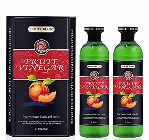BEAUTE BLANC Fruit Vinegar Hair Dye for Men & Women - Natural Black Hair Color (1000ml) | Ammonia-Free, Gentle Formula for At-Home Hair Coloring & Touch-Ups