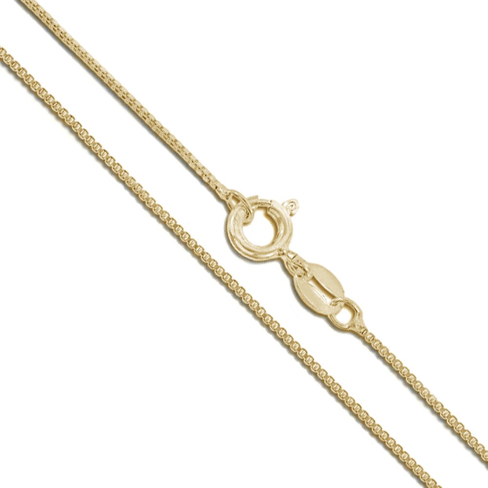 10k Solid Gold Box Chain Necklace for Men & Women - Durable & Hypoallergenic - Perfect for Everyday Wear, Gifts & Special Occasions