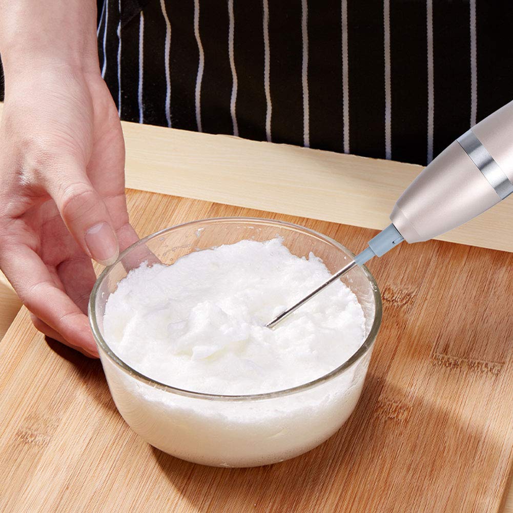 Electric Milk Frother & Mixer for Coffee, Smoothies, Whipped Cream - Handheld Foam Maker & Egg Beater for Home Kitchen - Perfect for Lattes, Cappuccinos, Hot Chocolate & Desserts