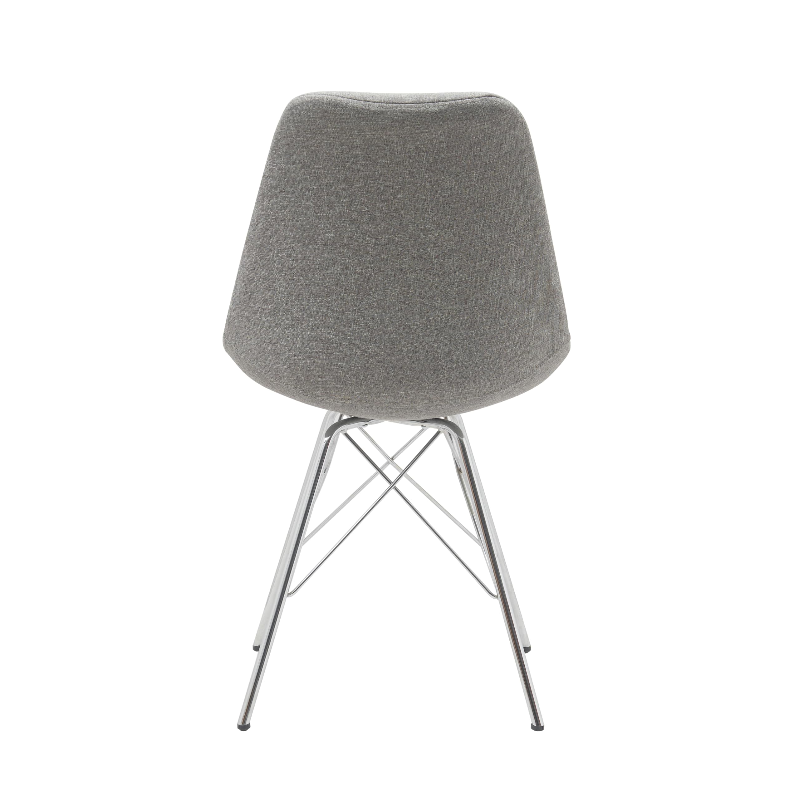 Porthos Home Modern Upholstered Dining Chair - Chrome Metal Legs & Stylish Fabric - Perfect for Living Room, Dining Room & Kitchen Furniture - Comfortable Seating for Family Gatherings & Dinner Parties