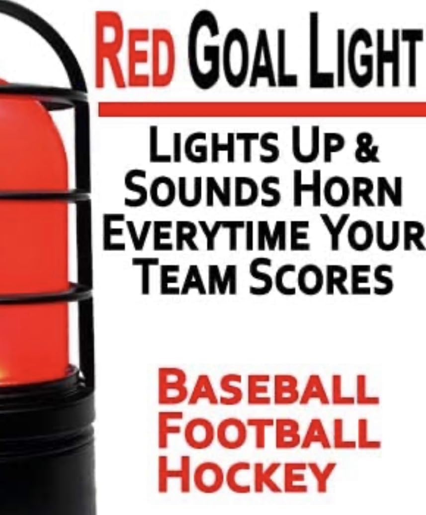 Professional Ice Hockey Goal Light & Horn - Red LED Flashing Light & Loud Sound for Scoring Celebration | Compatible with All Arena Scoreboards & WiFi Devices (Mobile/PC) | Perfect for Home Games, Training Drills & Sports Bars