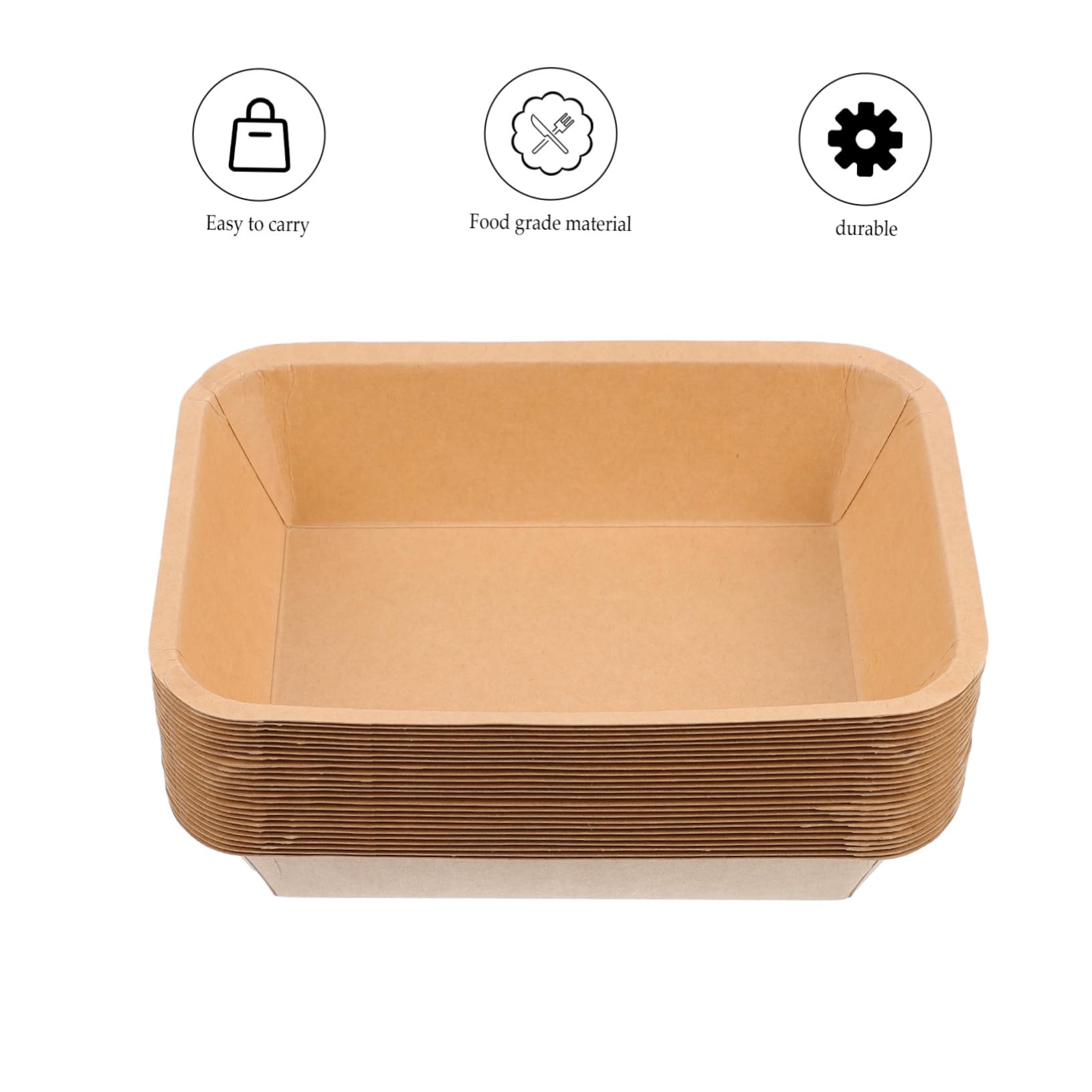 DOITOOL 25-Pack Heavy Duty Kraft Paper Plates - 10-Inch Disposable Food Serving Trays for Nachos, French Fries, Ice Cream, Cake & Snacks - Eco-Friendly Party, Picnic & Takeout Containers