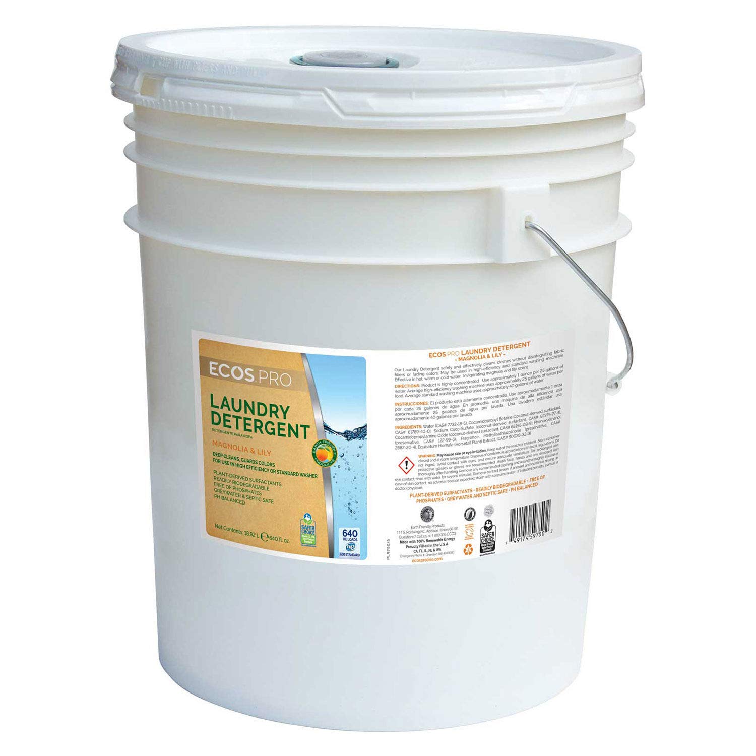 5 Gallon High Efficiency Liquid Laundry Detergent - Concentrated Formula for Large Loads | Ideal for Family Use, Commercial Laundromats & Bulk Washing Needs