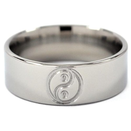 Titanium Wedding Band - Yin Yang Couple Rings for Men & Women, Durable Titanium Jewelry for Engagement, Anniversary & Everyday Wear