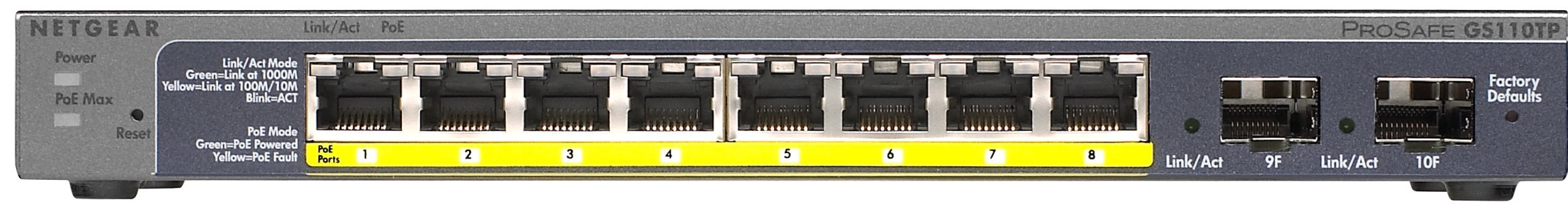 NETGEAR ProSafe GS110TP 8-Port Gigabit Ethernet Switch with PoE+ | Smart Managed Network Switch for Home & Office | Ideal for VoIP, IP Cameras, and Wireless Access Points