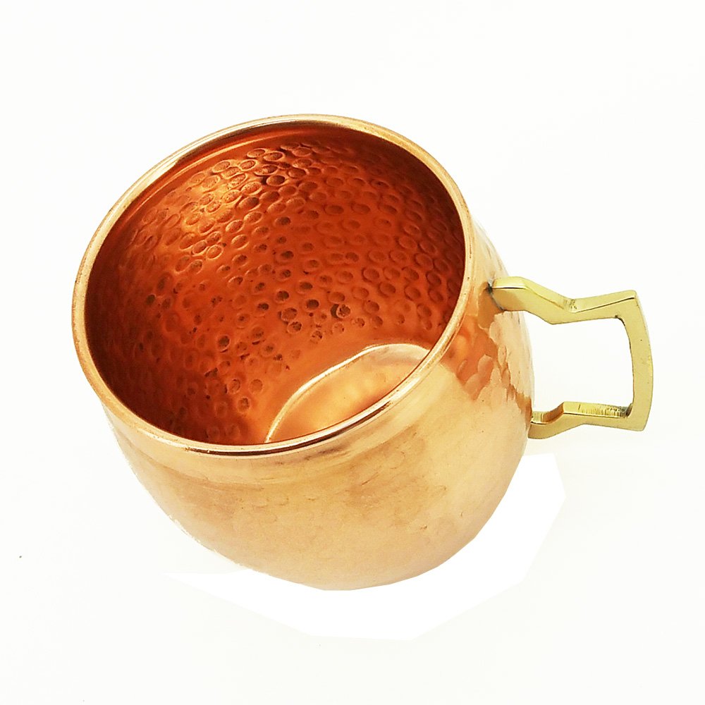 Premium 100% Pure Copper Hammered Moscow Mule Mugs Set of 4 - Handcrafted Cocktail Cups for Gin, Vodka, Whiskey & Iced Drinks - Perfect for Parties, Gifts & Home Bar Decor