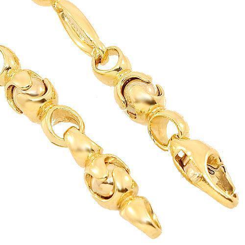 14K Yellow Gold Men's Bullet Ball Link Chain Necklace 8mm - Perfect for Gifts, Casual Wear & Special Occasions