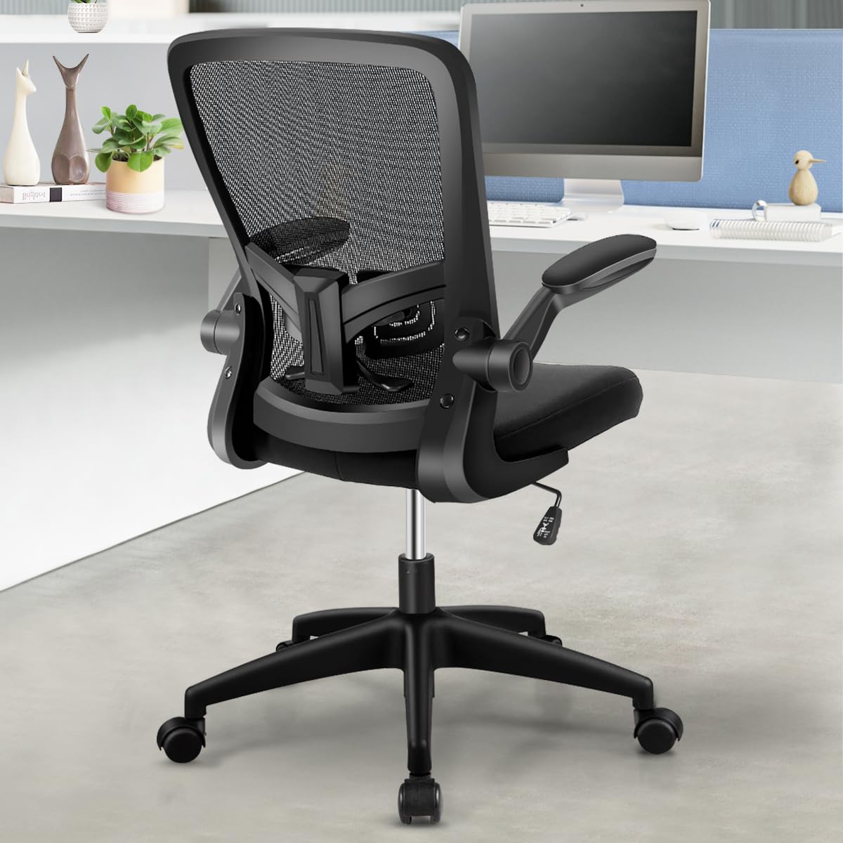 FelixKing Ergonomic Office Chair - Adjustable Height, Flip-Up Armrests & Lumbar Support Swivel Computer Desk Chair for Home, Office & Meeting Rooms (Black) - Perfect for Long Work Hours, Gaming & Video Conferencing