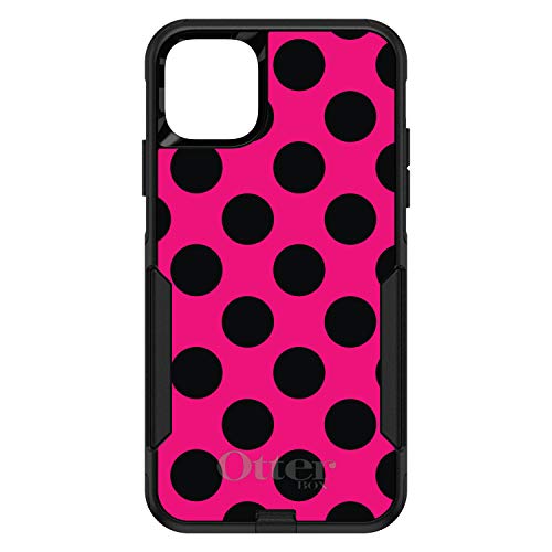 Black & Hot Pink Polka Dots On Black Case