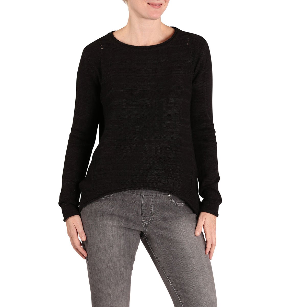 Jag Jeans Women's Petite Boat Neck Drop Tail T-Shirt - Soft Stretch Casual Tee for Everyday Wear | Perfect for Work, Weekend & Layering